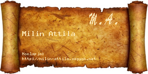 Milin Attila névjegykártya